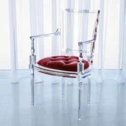 Marilyn Acrylic Arm Chair With Mohair Seat -France and So Furniture 3.31231