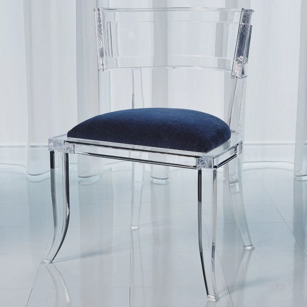 Klismos Acrylic Chair With Mohair Seat 14 Klismos Acrylic Chair With Mohair Seat - Image 14