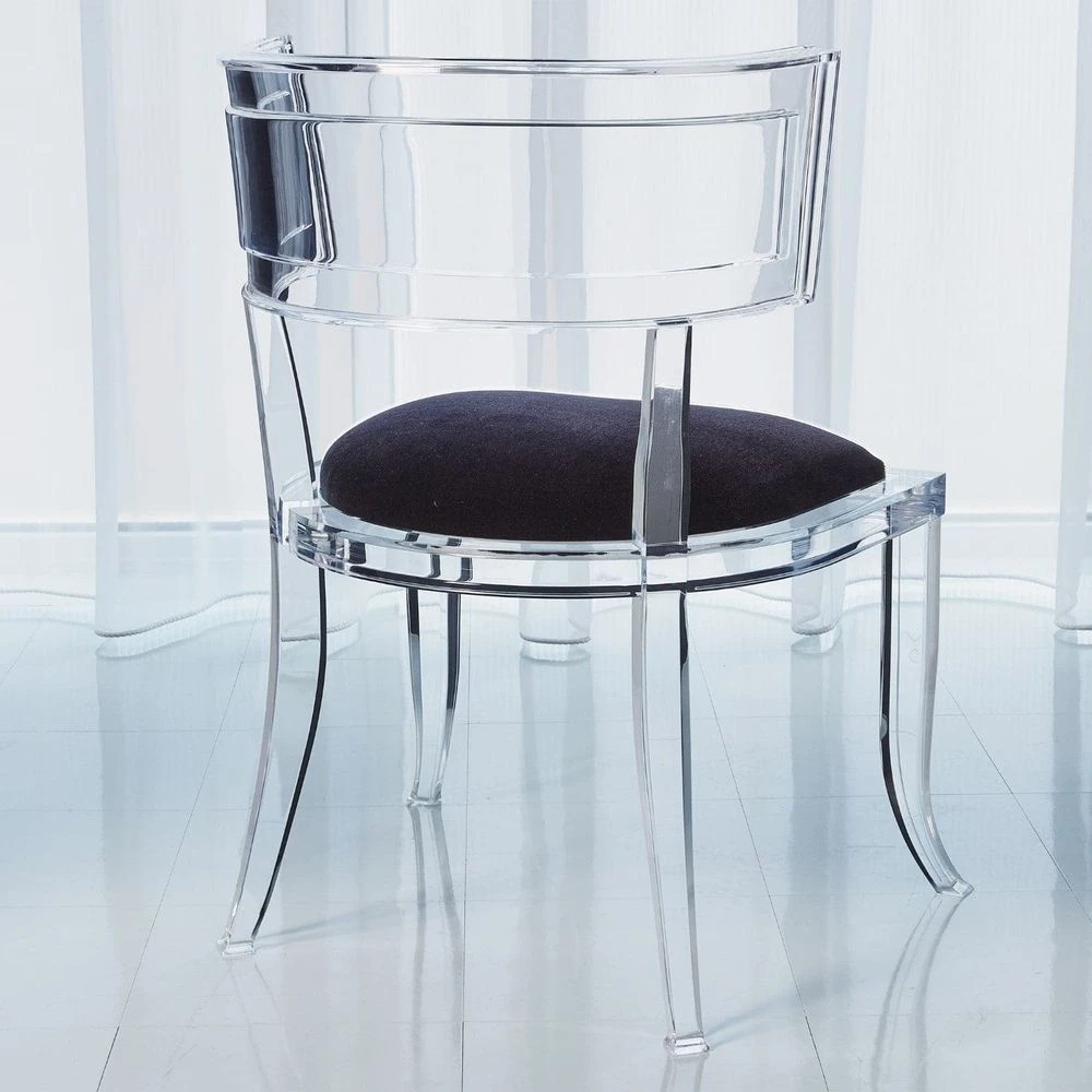 Klismos Acrylic Chair With Mohair Seat 15 Klismos Acrylic Chair With Mohair Seat - Image 15