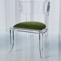 Klismos Acrylic Chair With Mohair Seat