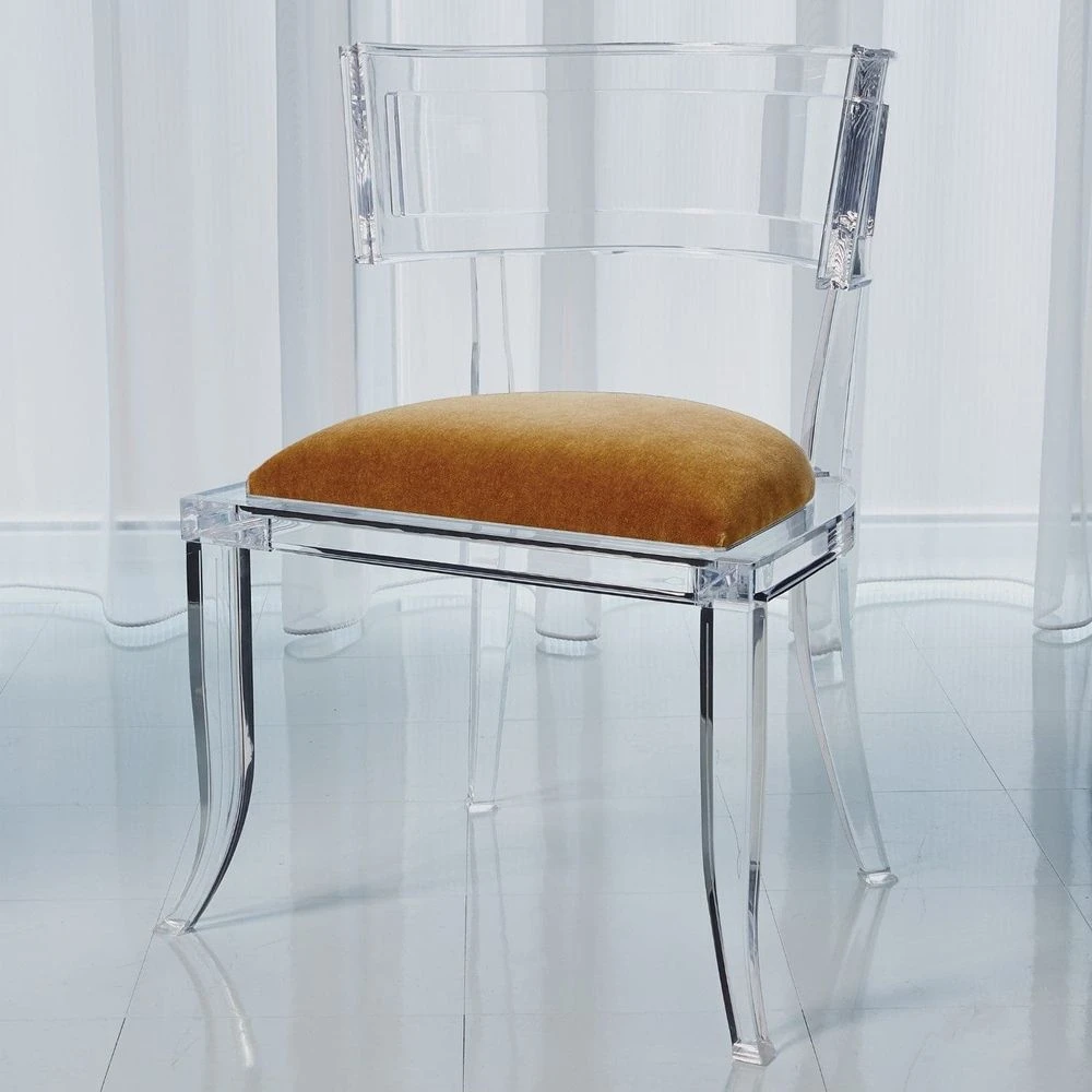 Klismos Acrylic Chair With Mohair Seat 16 Klismos Acrylic Chair With Mohair Seat - Image 16