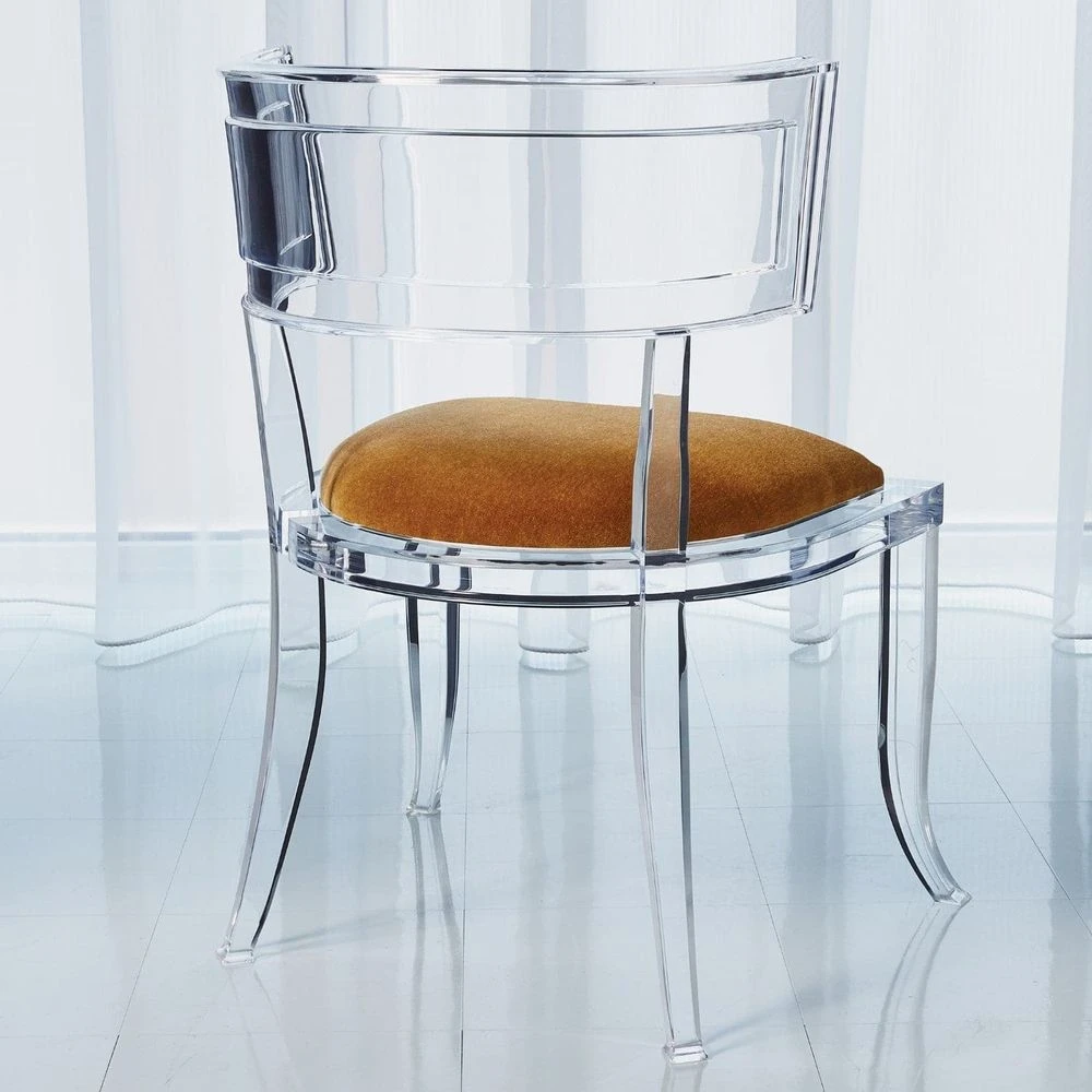 Klismos Acrylic Chair With Mohair Seat 17 Klismos Acrylic Chair With Mohair Seat - Image 17