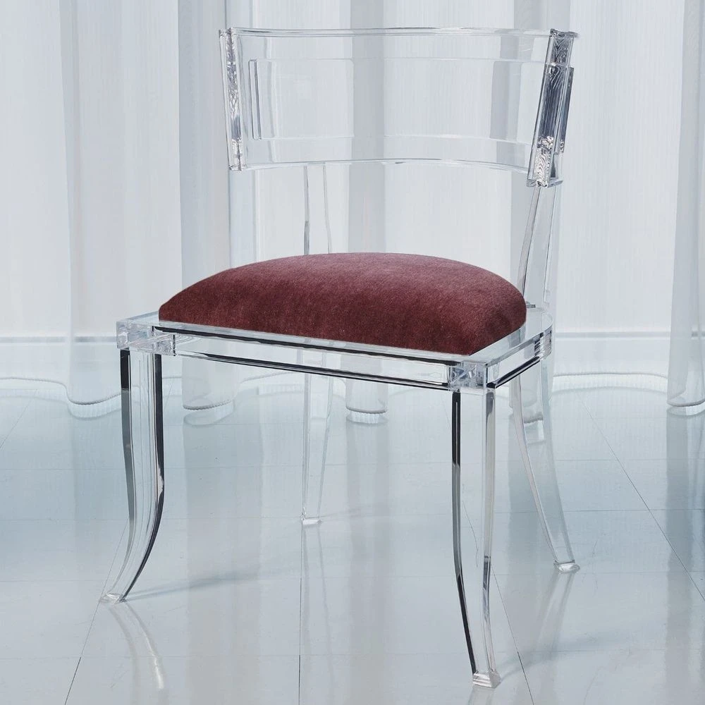 Klismos Acrylic Chair With Mohair Seat 7 Klismos Acrylic Chair With Mohair Seat - Image 7