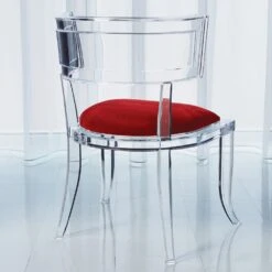 Klismos Acrylic Chair With Mohair Seat 26 Klismos Acrylic Chair With Mohair Seat -France and So Furniture 3.31330 1