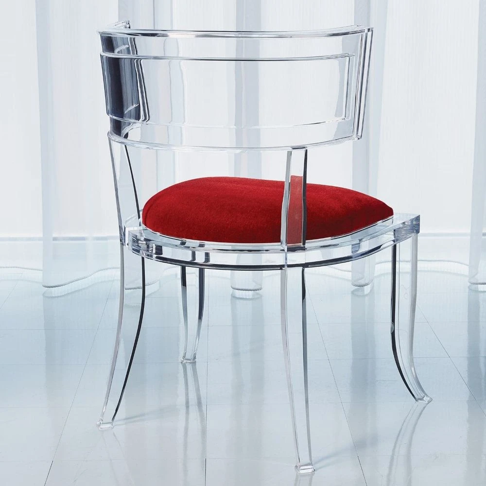 Klismos Acrylic Chair With Mohair Seat 10 Klismos Acrylic Chair With Mohair Seat - Image 10