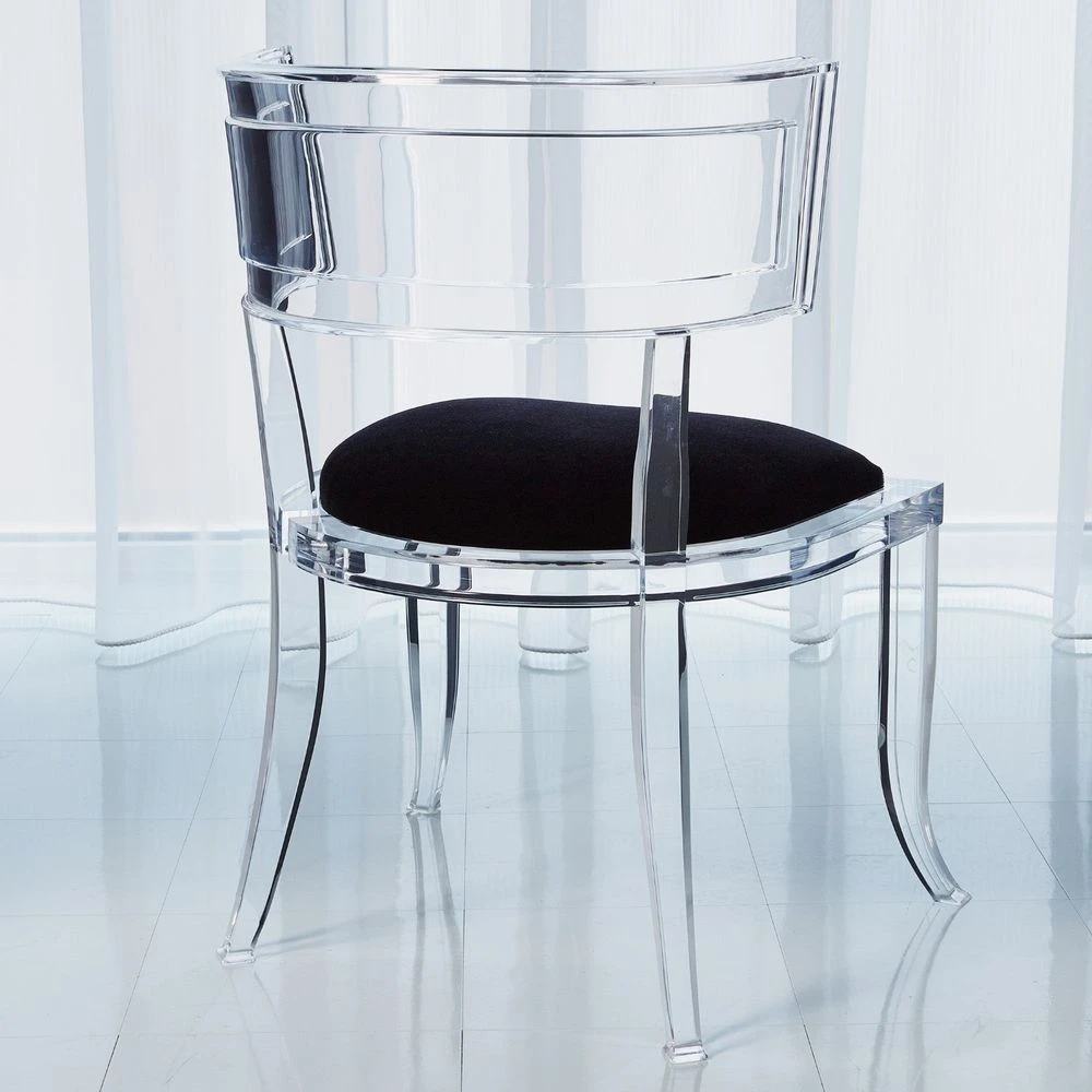 Klismos Acrylic Chair With Mohair Seat 6 Klismos Acrylic Chair With Mohair Seat - Image 6