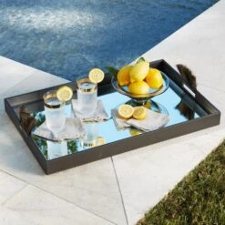 Harrington Tray-Graphite Leather -France and So Furniture 30403