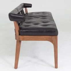 Moderno Bench - Black Marble Leather -France and So Furniture 31002