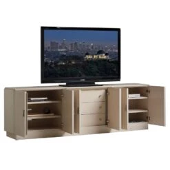 San Marcos Media Console - Opaline -France and So Furniture 310 661 Silo open