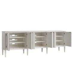 Clearwater Long Media Console - Creamy White -France and So Furniture 320 661 Silo open