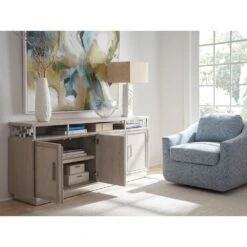 Oakbrook Media Console - Gray -France and So Furniture 324 661 WS Open