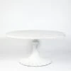 Flute Table 60 White Marble Top W/34 White Base