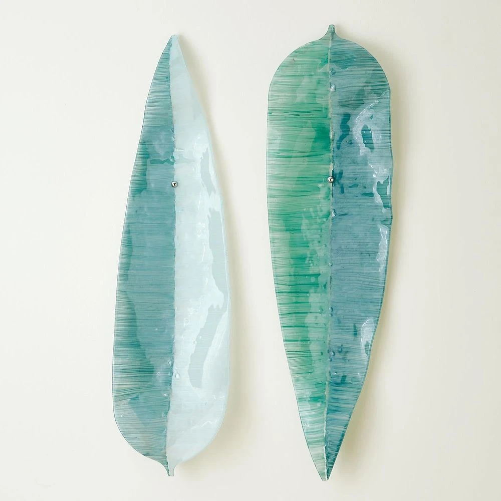 Glass Wall Leaf-Blue/White 3 Glass Wall Leaf-Blue/White - Image 3