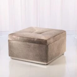 Metro Square Storage Ottoman-Grey Hair-o