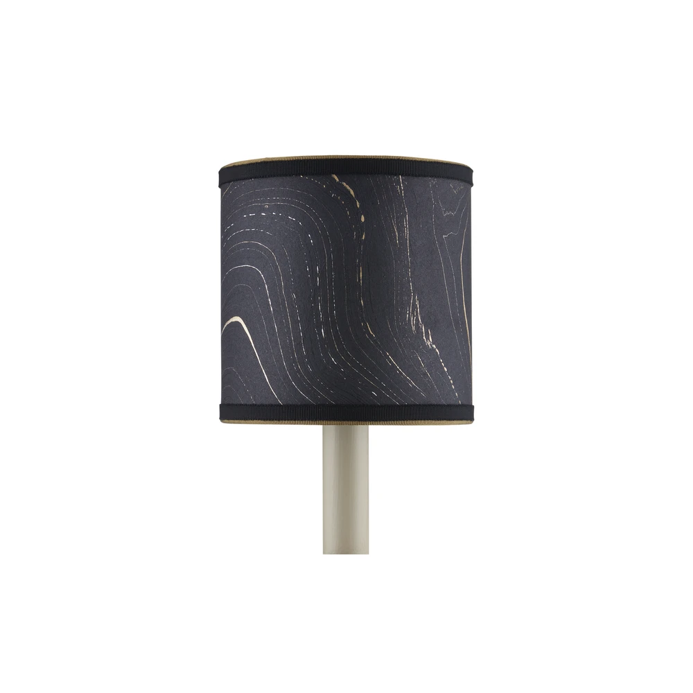Marble Black Paper Drum Chandelier Shade 3 Marble Black Paper Drum Chandelier Shade - Image 3