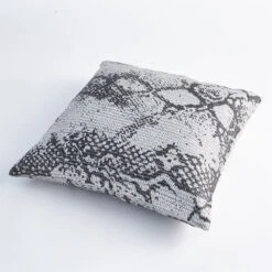 Shimmer Snake Skin Pillow - Silver