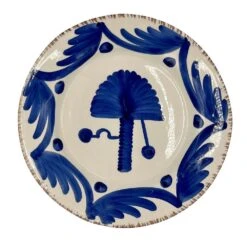 Casa Nuno Blue And White Dinner Plate, Palm Set Of 2