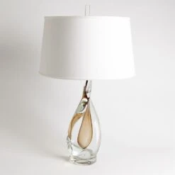 Amber Twist Lamp W/Silk Shade -France and So Furniture 42674