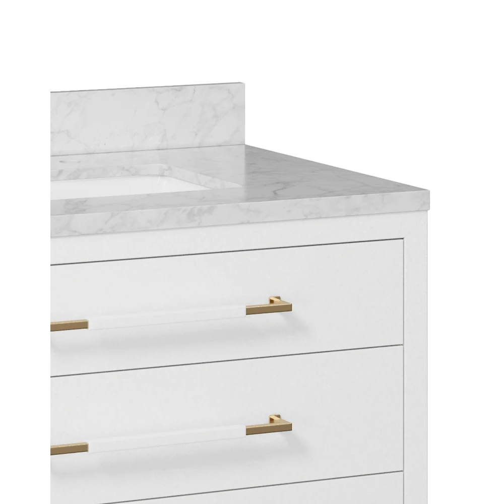 Verona 36" White Vanity With Rectangular Undermount Sink 2 Verona 36" White Vanity With Rectangular Undermount Sink - Image 2