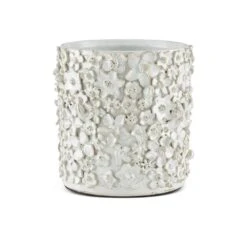 Jessamine Medium White Cachepot