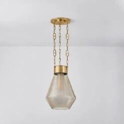 Tragus Pendant - Vintage Brass 14in 19 Tragus Pendant - Vintage Brass 14in -France and So Furniture 466 14 VB 002