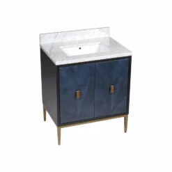 Kallista 30" Blue Vanity With Rectangular Undermount Sink -France and So Furniture 46a74a9dd96354dc9b0e10f90d9ee092e4d42429