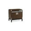 Campaign Style Dark Santos Rosewood Bedside Cabinet