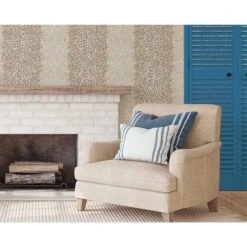 Honey & Hank Fifty States Shagreen Wallpaper -France and So Furniture 50StatesShagreenTaupe BeachFireplace