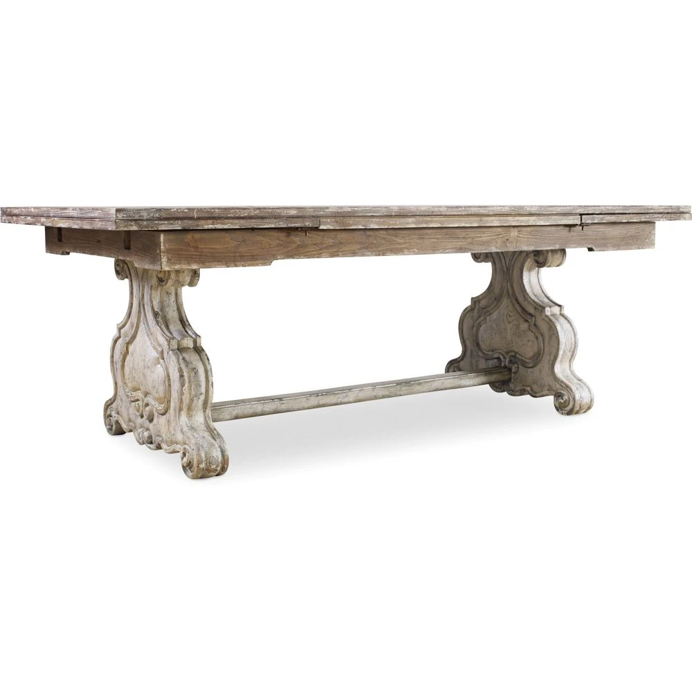 Chatelet Refectory Rectangle Trestle Dining Table With Two 22'' Leaves 1 Chatelet Refectory Rectangle Trestle Dining Table With Two 22'' Leaves