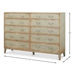 Willow 10 Drawer Commode, Sage -France and So Furniture 53619 4 X