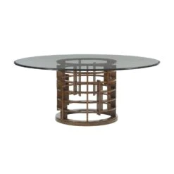 Meridien Round Dining Table With 72 Inch Glass Top - Sebana