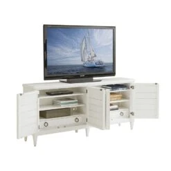Lantern Bay Media Console - Caribbean Sands 7 Lantern Bay Media Console - Caribbean Sands -France and So Furniture 570 908 Silo Open