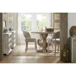 Louvre Garnier Barrel Back Counter Stool - Grey - Wood -France and So Furniture 5750 25350 MWD 4