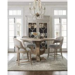 Louvre Garnier Barrel Back Counter Stool - Grey - Wood -France and So Furniture 5750 25350 MWD 7