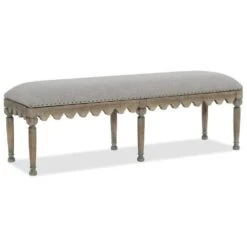 Louvre Madera Bed Bench - Grey - Fabric