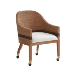Dorian Woven Arm Chair With Casters - Sonoran