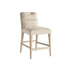 Greer Channeled Upholstered Counter Stool - Sand Drift