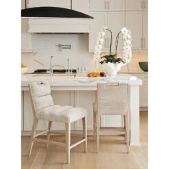 Greer Channeled Upholstered Counter Stool - Sand Drift -France and So Furniture 578 895 441611 WS