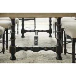 Florence Trestle Dining Table - 84" - Beige Black Brown Natural Off White - Wood - Rectangle -France and So Furniture 5805 75200 80 detail4