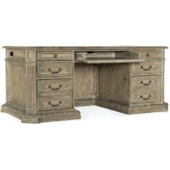 Tuscany Traditions Executive Desk - Brown -France and So Furniture 5878 10563 80 open silo ea47538a 6086 47f9 9eb3 5a3b734135dd