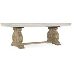 Monaco Rectangle Dining Table With Leaves - Beige Brown Natural Taupe - Resin Wood - Rectangle -France and So Furniture 5878 75007 80 silo