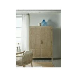 Oceanview Bar Cabinet - Beige Natural Off White - Fiberglass Glass Rattan Wood -France and So Furniture 6015 75160 80 room