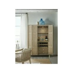 Oceanview Bar Cabinet - Beige Natural Off White - Fiberglass Glass Rattan Wood -France and So Furniture 6015 75160 80 room2