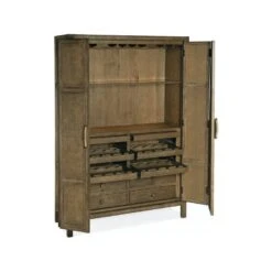 Desert Sands Bar Cabinet - Black Bronze Brown Natural -France and So Furniture 6015 75160 89 open silo2