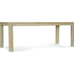 Oceanview Rectangle Parsons Dining Table W/1-18In Leaf - Beige Brown Natural Off White - Wood - Parsons