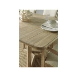 Oceanview Rectangle Dining Table W/2-18In Leaves - Beige Natural Off White - Rectangle -France and So Furniture 6015 75217 80 detail