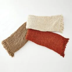 Textured Boucle Throw - Rust -France and So Furniture 60765 1