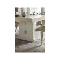 River Rectangle Dining Table With Leaf - Beige Natural Off White - Rectangle -France and So Furniture 6120 75200 80 detail