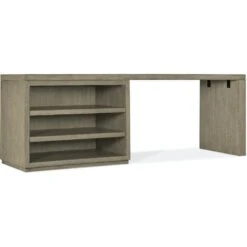Bluff Desk - 84In Top-Open And Leg - Grey - Wood