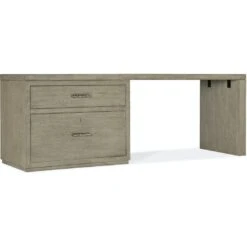 Bluff Desk - 84In Top-Lateral File And Leg - Grey